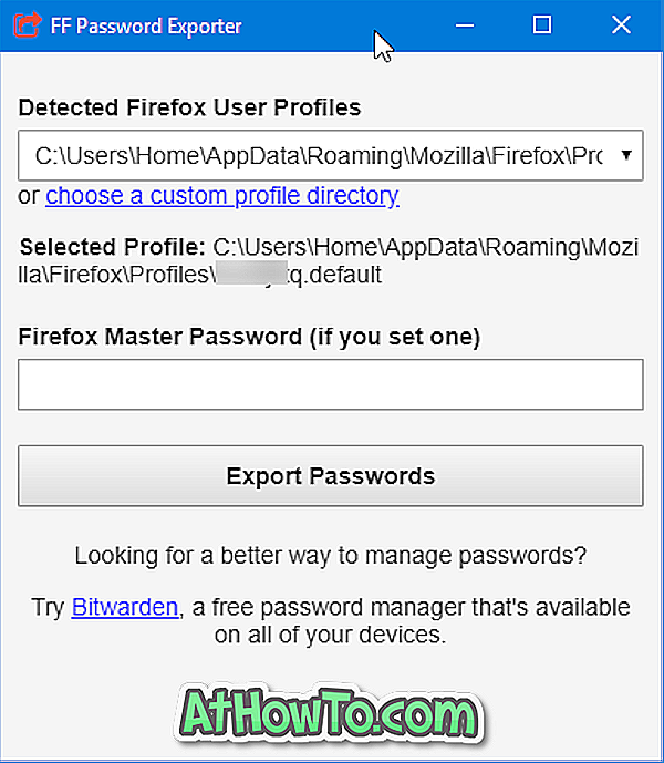 Windows 10 में CSV या JSON में फ़ायरफ़ॉक्स पासवर्ड निर्यात करें
