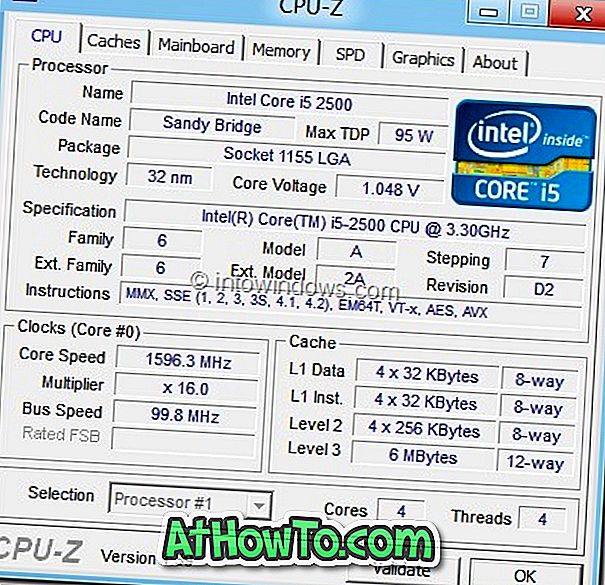 Laden Sie CPU-Z für Windows 8 herunter