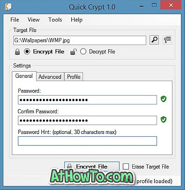 Snelle crypt: codeer één bestand in Windows 10/8/7