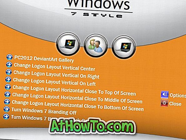 Прозорец за промяна на оформлението на Windows 7