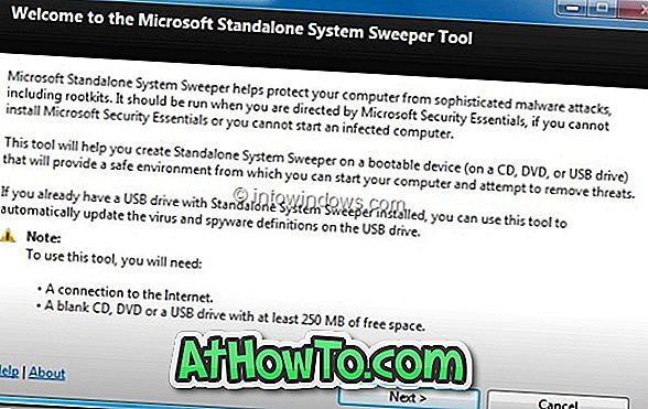 Microsoft Standalone System Sweeper, disco di ripristino gratuito di Microsoft
