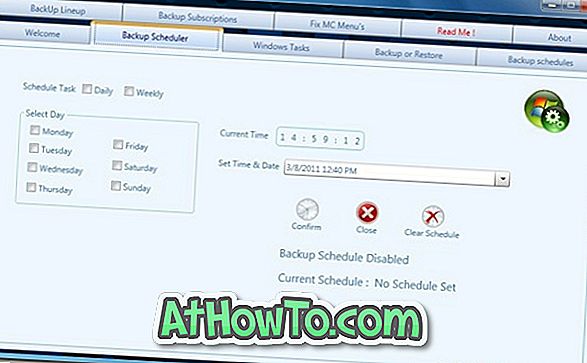 Reset MCE 7 Toolbox: automatisch een backup maken van Media Center-schema's, Line-up en abonnementen