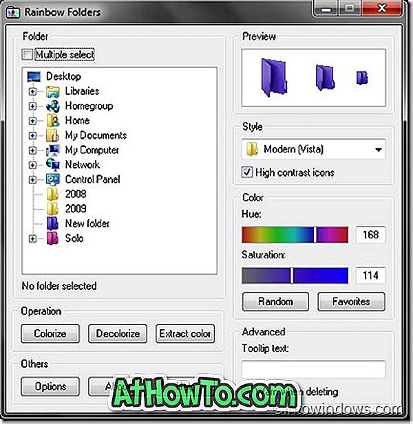 Farver hurtigt Windows 7-mapper med regnbuefoldere