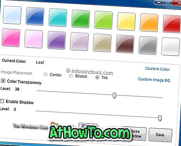 Indstil brugerdefineret billede som Windows 7-proceslinje Baggrund ved hjælp af værktøjslinjen Farveffekter