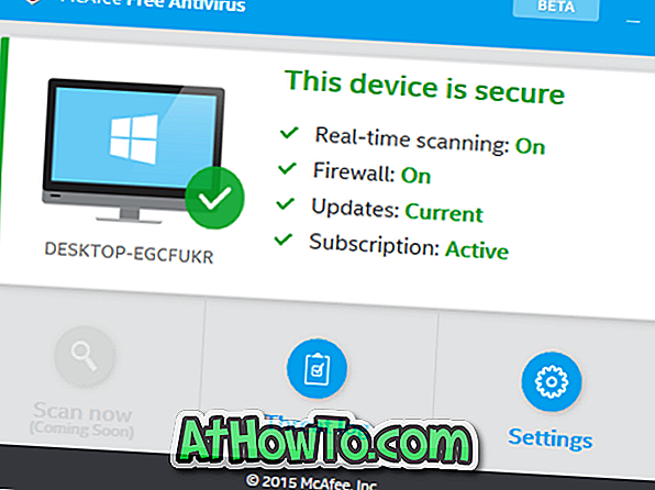 Töltse le a McAfee Antivirus Free for Windows 10 programot