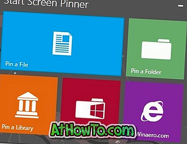 „Start Screen Pinner“: pradėkite bet kokį failo tipą į pradinį ekraną „Windows 8“
