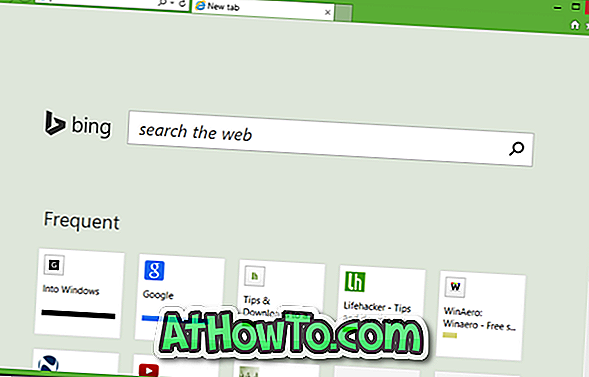 Hoe Bing Search te verwijderen van nieuwe tabbladpagina in IE11