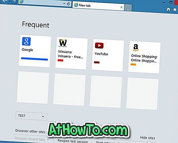 Как да активирате / деактивирате често посещавани уебсайтове в Internet Explorer