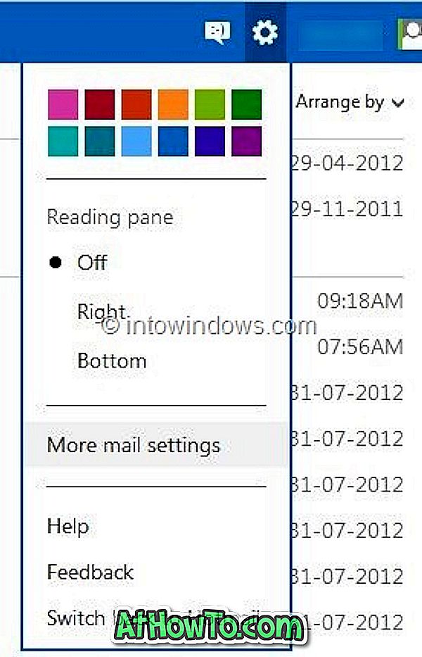 Gunakan Yahoo!  Pintasan papan kekunci Mel & Gmail Di Outlook.com