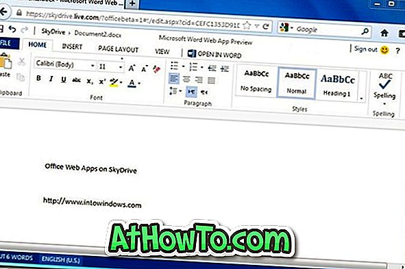 Pierakstieties Office Web Apps pakalpojumā SkyDrive Now