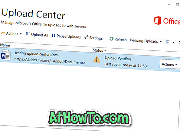 Sådan lukkes fuldstændigt Office 2013 Upload Center