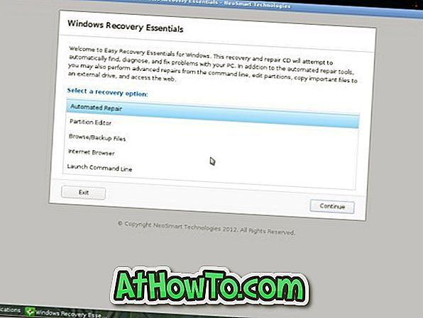„Windows 8“ atkūrimo CD („EasyRE“) iš „NeoSmart“