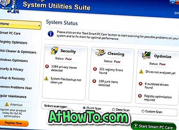 Lancement de la suite WinZip System Utilities