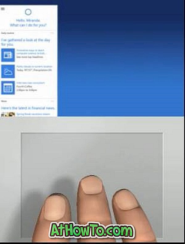 Käynnistä tai poista kolme sormea ​​Cortanan käynnistäminen Windows 10: ssä