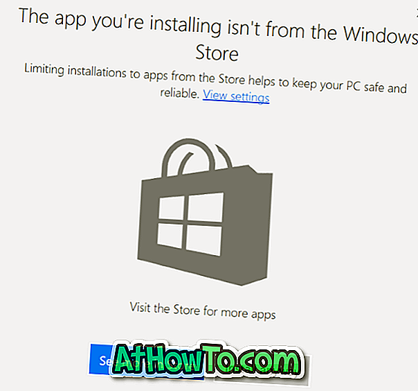 Forhindre installation af apps fra udenfor Windows Store i Windows 10
