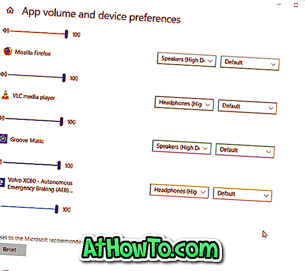 विंडोज 10 में विभिन्न कार्यक्रमों के लिए अलग-अलग ऑडियो आउटपुट डिवाइस सेट करें