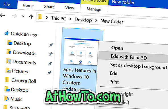 Ta bort "Edit with Paint 3D" Alternativ från kontextmenyn i Windows 10