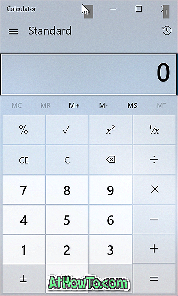 Клавишни комбинации за калкулатори на Windows 10