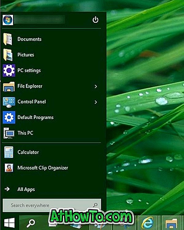 „Windows 7“ stiliaus pradžios meniu „Windows 10“