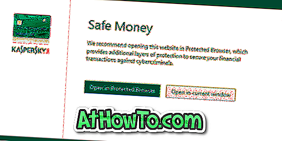 Aktivieren oder deaktivieren Sie Kaspersky Safe Money in Windows 10/8/7
