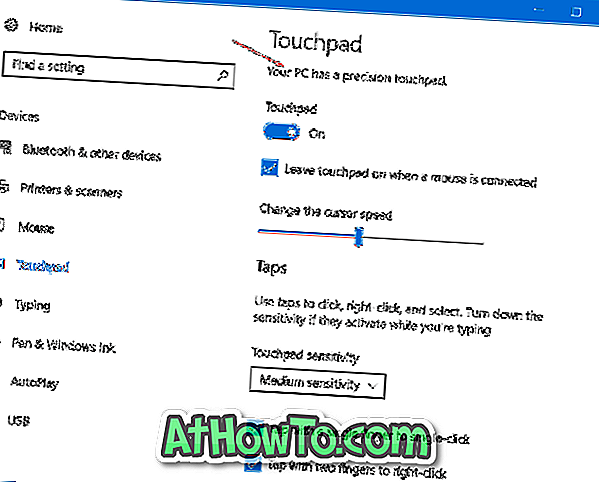 Activer le pavé tactile de précision dans tout ordinateur portable Windows 10