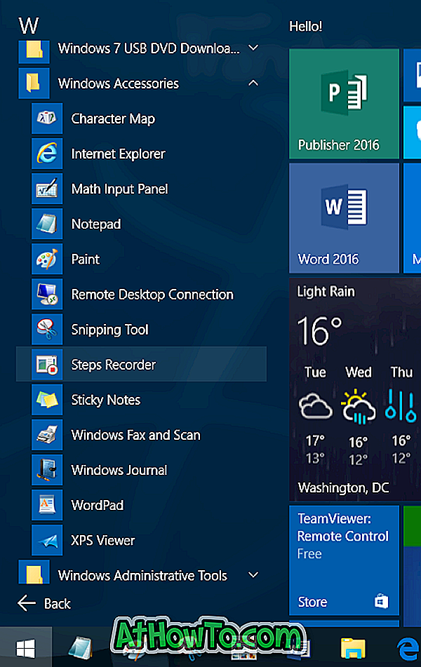 Toebehoren Map ontbreekt in het Startmenu in Windows 10