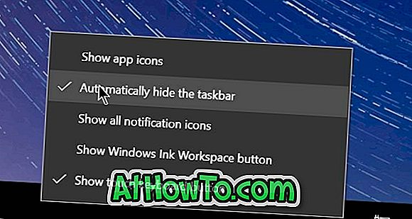 Активиране на автоматичното скриване на лентата на задачите в режим Tablet в Windows 10