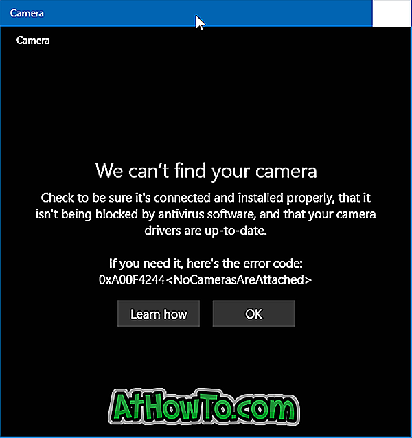 Fix: Vi kan ikke finde dit kamera (Fejl 0xA00F4244) I Windows 10