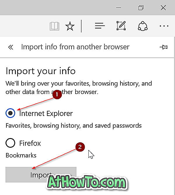 Salasanojen tuominen Internet Explorerista Edgeen