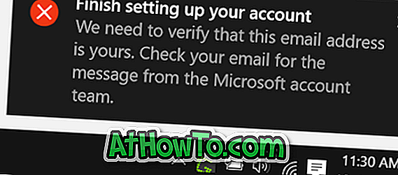 Sådan verificeres Microsoft-e-mail-adresse i Windows 10