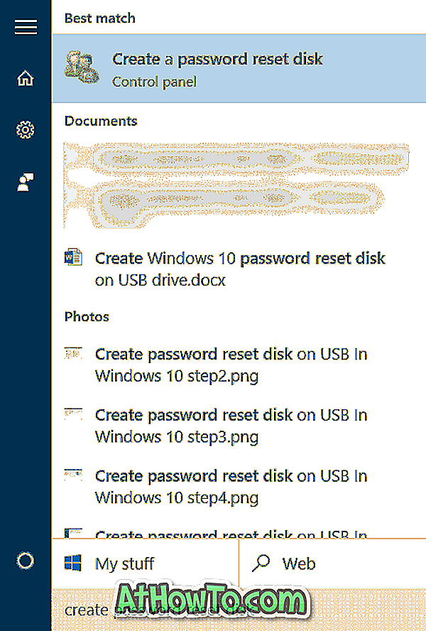 Windows 10でUSBドライブにパスワードリセットディスクを作成する方法