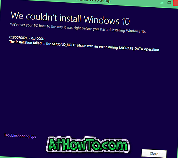 Fix: Ние не може да инсталирате Windows 10 (0x8007002C - 0x400D) Грешка