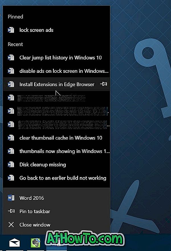 Hoe Jump Lists te wissen in Windows 10
