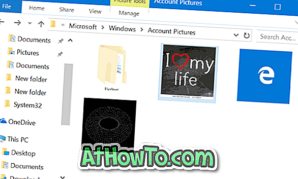 Как да изтриете стари снимки на потребителски акаунт в Windows 10