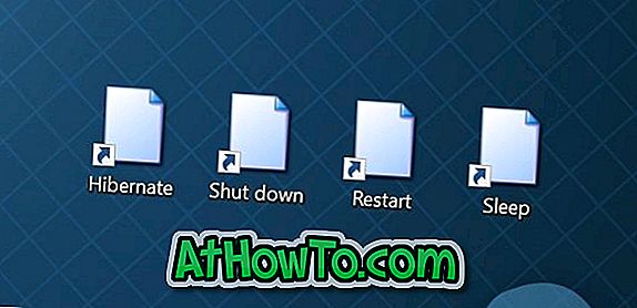 Opret Shutdown, Hibernate & Sleep Genveje på skrivebordet i Windows 10