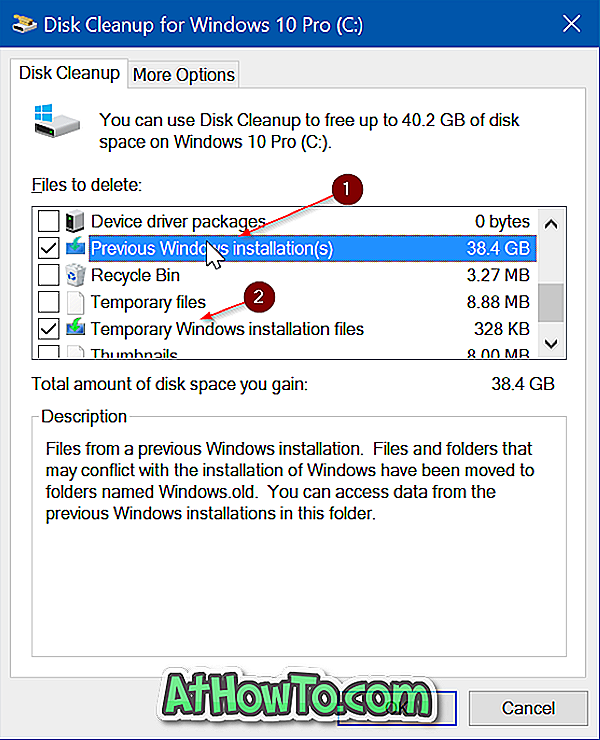 Odstranit $ WINDOWS ~ BT a $ WINDOWS ~ Složky WS V systému Windows 10