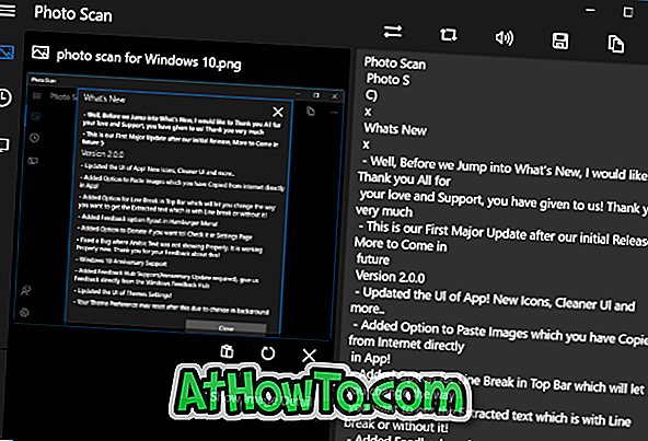 Photo Scan App til Windows 10: Uddrag tekst fra billeder