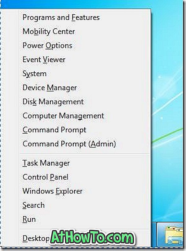 Comment ajouter un menu Windows 8 Style Win + X à Windows 7