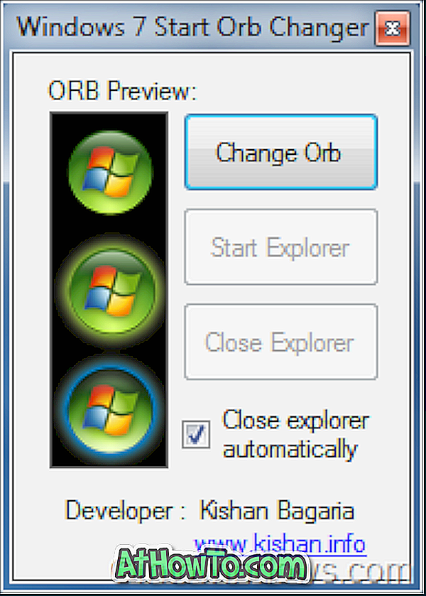 Promjena gumba izbornika Start u sustavu Windows 7