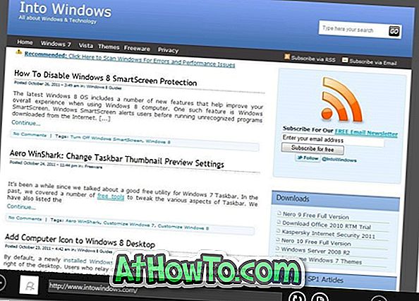 Windows 8 Metro Style Internet Explorer браузър за Windows 7