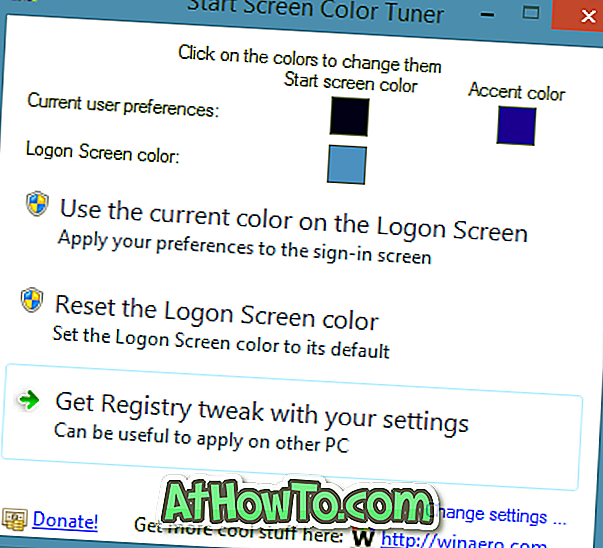 Как да настроите различни цветове за началния екран и заключващия екран в Windows 8.1