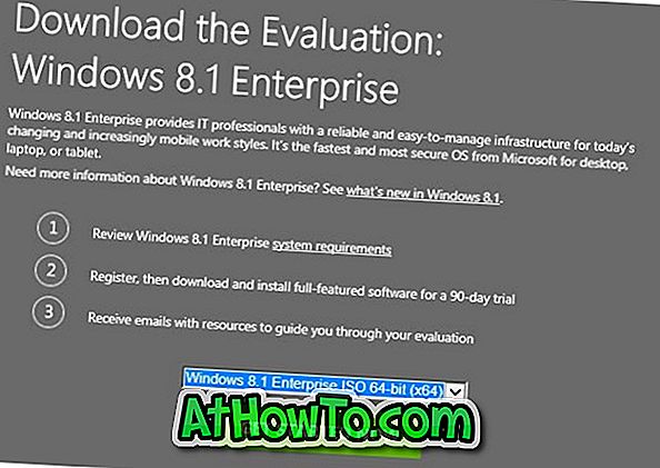 Last ned Windows 8.1 Oppdater 90-dagers prøveversjon ISO-bilde fra Microsoft