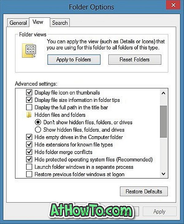Як відкрити параметри папки в Windows 8