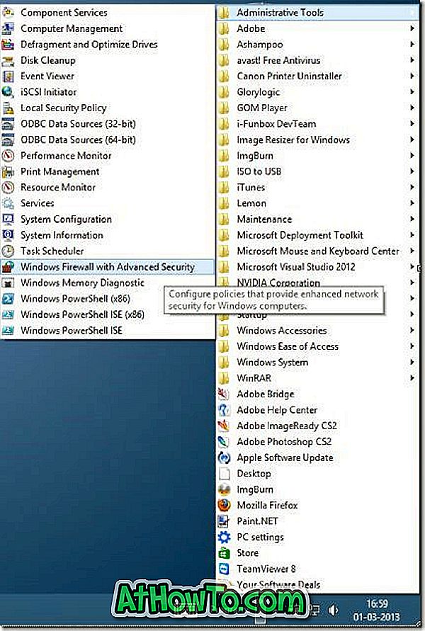 Menu Aan de slag in Windows 8 Zonder het gebruik van tools van derden