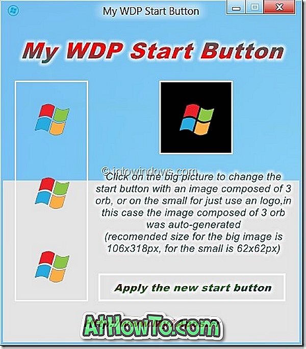 Зміна Windows 8 Metro кнопка запуску з моїм WDP кнопку Пуск