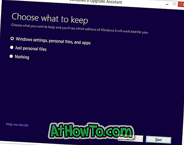 Windows XP, Vista und Windows 7 mit den Windows 8-Upgrade-Optionen